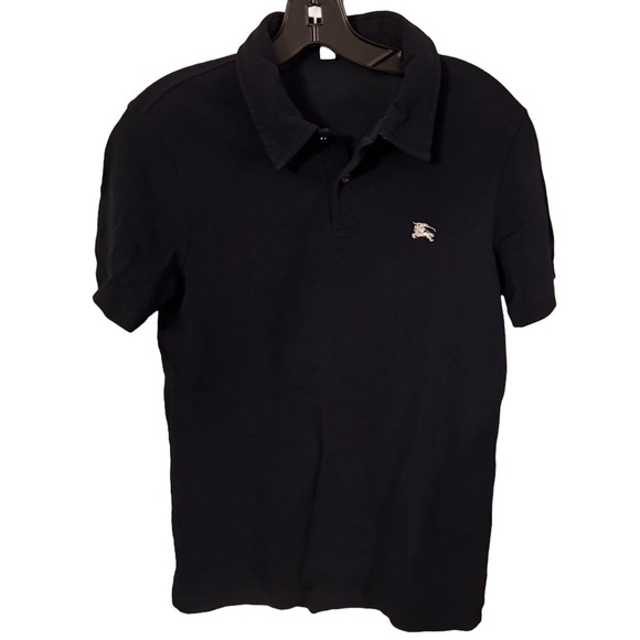 Burberry Brit Women’s polo shirt cotton Navy Blue W/ Nova Check Accents Sz XS - Picture 1 of 15